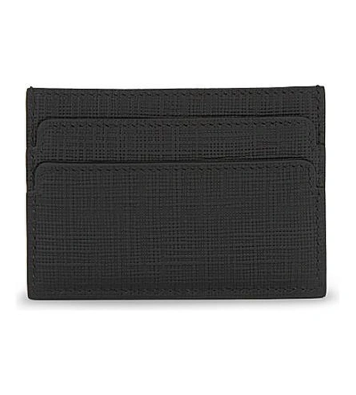 Shop Alexander Mcqueen Skull Saffiano Leather Card Holder In Black