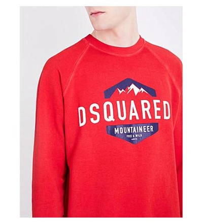 Dsquared2 Mountain-print Cotton-jersey Sweatshirt In Red | ModeSens
