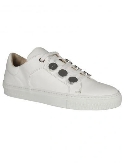 Shop Carven Button Sneakers In White