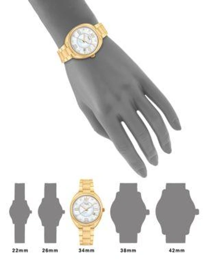 Shop Fendi Momento  Diamond, Mother-of-pearl & Goldtone Stainless Steel Bracelet Watch