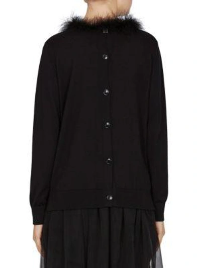 Shop Simone Rocha Marabou Wool And Silk Sweater In Black