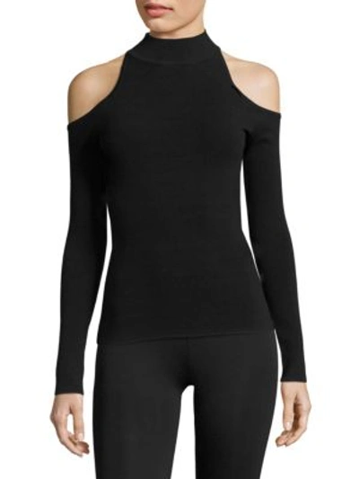 Shop Michael Kors Cold-shoulder Pullover In Black