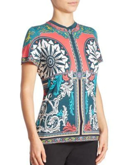 Shop Mary Katrantzou Iven Printed Tee In Queens Teal