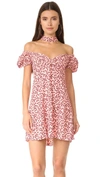 Alexis Loele Off-the-shoulder Draped Choker Dress, Pink In Floral,pink