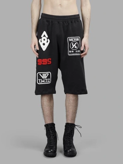Shop Ktz Men's Black Patches Shorts