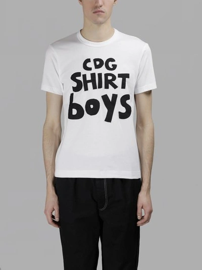 Shop Comme Des Garçons Shirt Comme Des Garcons Shirt Boys Men's White Logo T-shirt