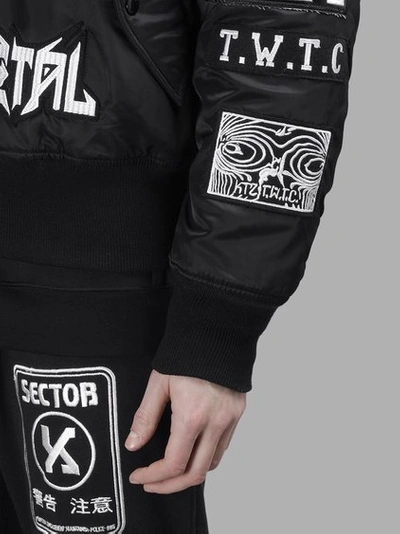 Shop Ktz X Alpha Industries Men's Black Seventeen White Patches Bomber Jacket