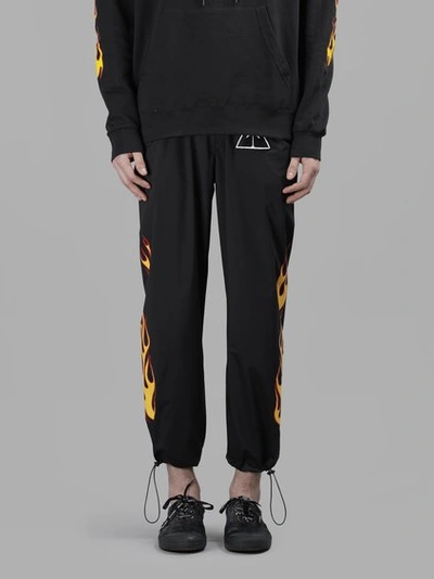 Palm Angels Palms And Flames Sporty Pants In Black