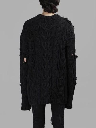 Shop Palm Angels Men's Black Fisherman Knitted Sweater