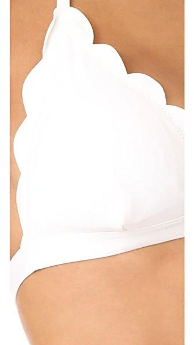 Shop Kate Spade Scalloped Triangle Bikini Top In White