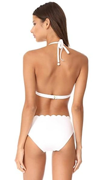 Shop Kate Spade Scalloped Triangle Bikini Top In White