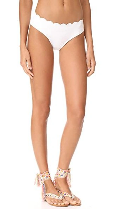 Shop Kate Spade Scalloped Hipster Bikini Bottoms In White