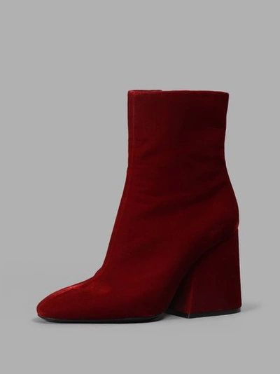 Shop Maison Margiela Maison Margela Women's Red Tabi Velvet Boots