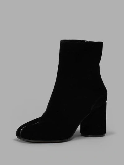 Shop Maison Margiela Maison Margela Women's Black Velvet Tabi Boots