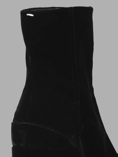 Shop Maison Margiela Maison Margela Women's Black Velvet Tabi Boots