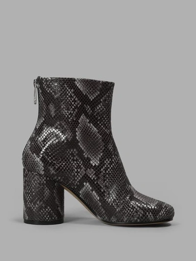 Shop Maison Margiela Socks Boots Phyton Print Animalier In Black And White Animalier