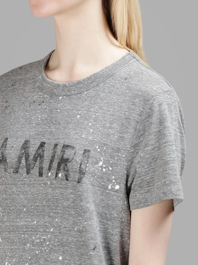 Shop Amiri Women's Grey Logo T-shirt