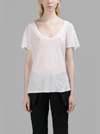 Ben Taverniti Unravel Project Women's White Jersey Basic T-shirt