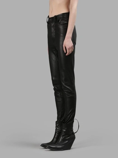 Shop Ben Taverniti Unravel Project Women's Black Plonge Skinny Leather Pants