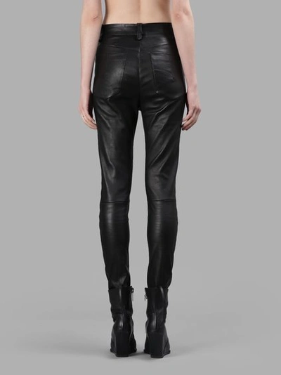 Shop Ben Taverniti Unravel Project Women's Black Plonge Skinny Leather Pants