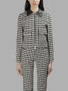 WALES BONNER WALES BONNER WOMEN'S BLACK AND WHITE CHECKED LOUIS ZIP FRONT JACKET