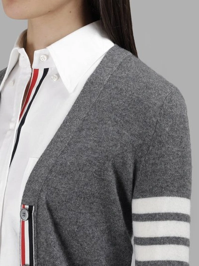 Shop Thom Browne Women's Grey Cashmere Too Cold Cardigan