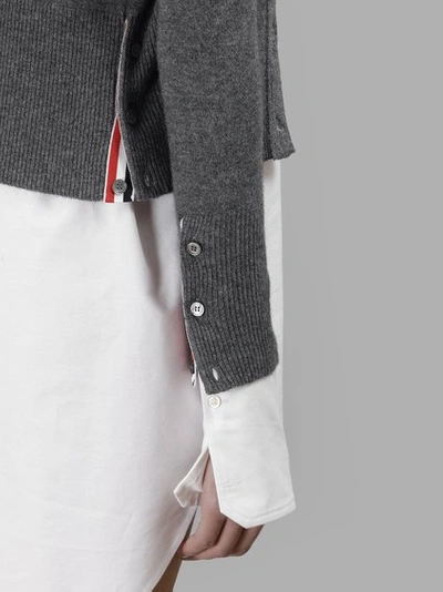 Shop Thom Browne Women's Grey Cashmere Too Cold Cardigan