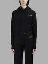 RE/DONE RE/DONE WOMEN'S BLACK HARD CROP HOODIE