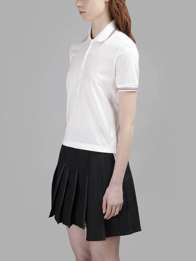 Shop Thom Browne Women's White Fine Mercerized Pique Polo T- Shirt