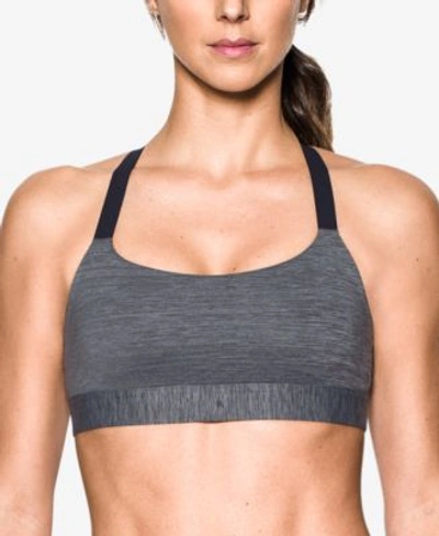 Under Armour Eclipse Heathered Mid-impact Sports Bra In Carbon Heather