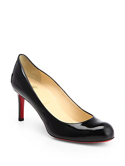 Christian Louboutin Simple 70 Patent Leather Pumps In Black