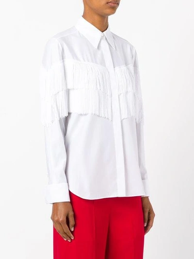 Shop Stella Mccartney Alina Fringe Shirt In White