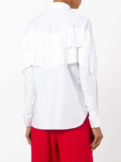 Shop Stella Mccartney Alina Fringe Shirt In White