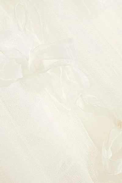 Shop Halfpenny London Ozzie Organza And Feather-appliquéd Silk-blend Tulle Maxi Skirt