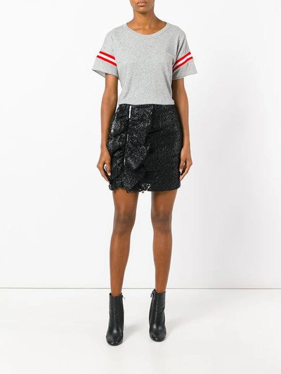 Shop Msgm Lace Ruffle Skirt