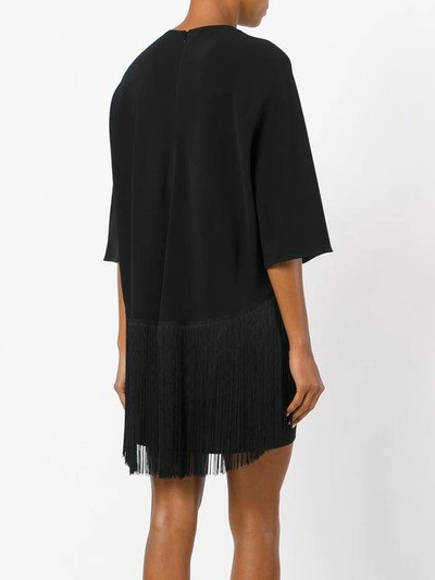 Shop Stella Mccartney Georgia Fringe Dress In Black