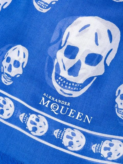 Shop Alexander Mcqueen Skull Scarf - Blue