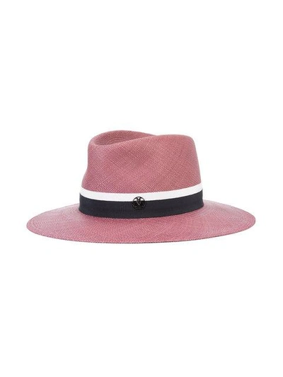 Shop Maison Michel Logo Wide Brim Hat
