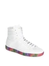SAINT LAURENT Perforated Leather High-Top Trainers