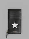 GIVENCHY GIVENCHY CARDHOLDER WITH EMBOSSED STAR ON BLACK LEATHER