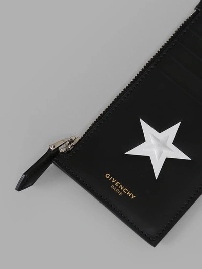 Shop Givenchy Cardholder With Embossed Star On Black Leather