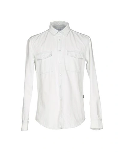 Msgm Denim Shirt In White
