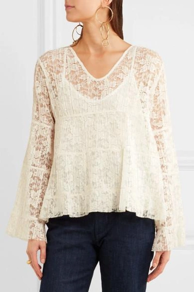 Shop See By Chloé Plissé Leavers Lace Top