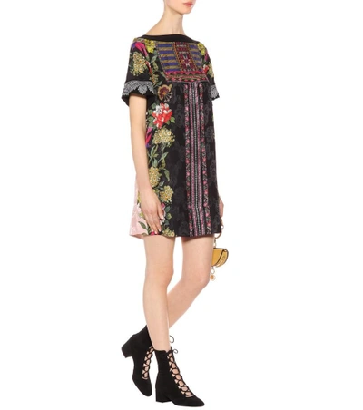 Shop Etro Printed Silk-blend Dress In Multicoloured