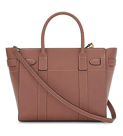 Shop Mulberry Bayswater Small Tote In Antique Pink