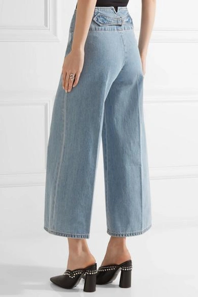 Shop Marc Jacobs Cropped High-rise Wide-leg Jeans