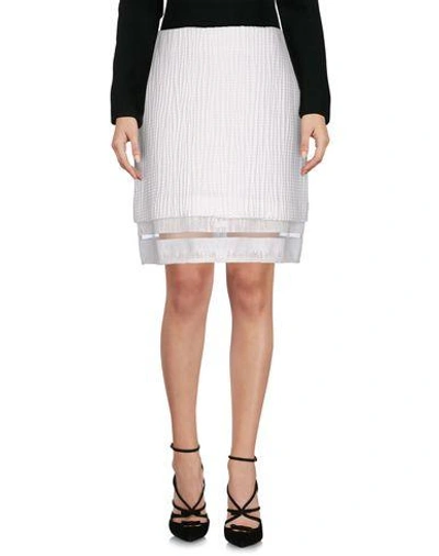 Shop Msgm Knee Length Skirt In White