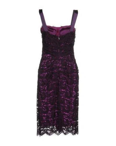 Shop Dolce & Gabbana Knee-length Dress In Dark Purple