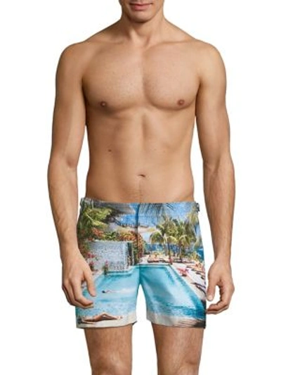Orlebar Brown Setter Mid-length Printed Swim Shorts In Multi