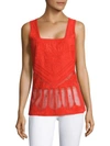 KOBI HALPERIN Kayleigh Embroidered Mesh Peplum Top